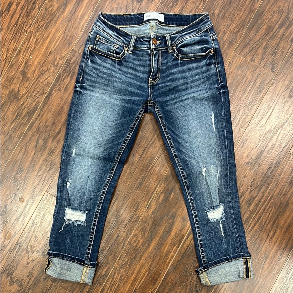 BKE Buckle Stylish Blue Distressed Women's Jeans